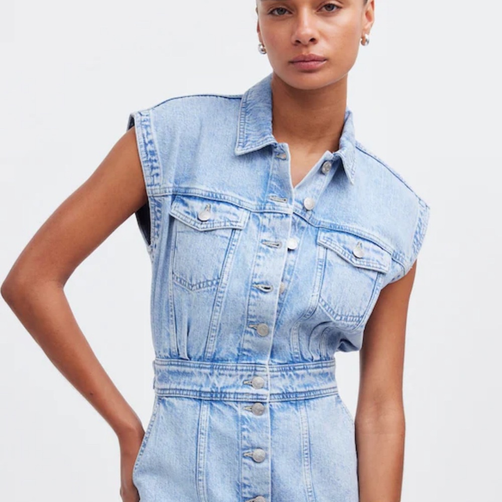 Madewell Light Blue Denim Label Top